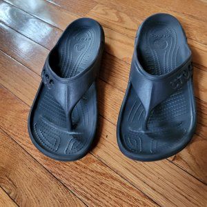 Women's Black Waterproof Croc Flip Flops